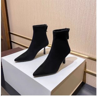 Damen Modische spitze Stiefeletten mit hohem Absatz Drune