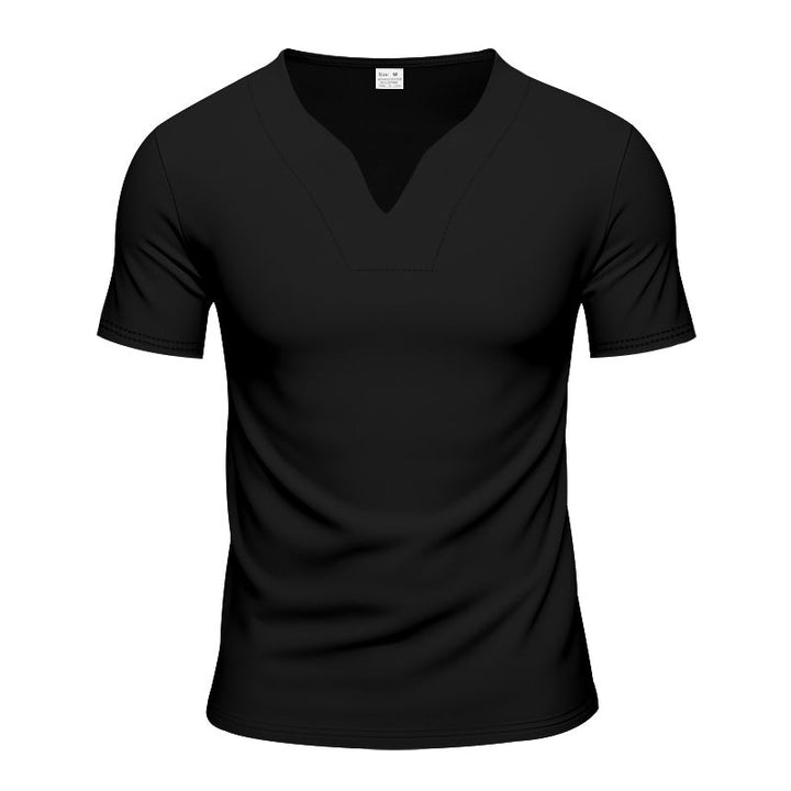 Herren nan V-Ausschnitt-Sportshirt mit ergonomischen Formnähten und elastischem Jersey Drune