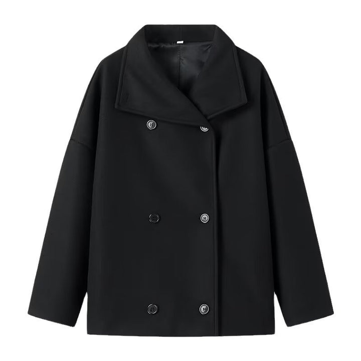 Damen Kurzmantel im Oversize‑Cut mit Doppelreiher und weitem Umschlagkragen Drune