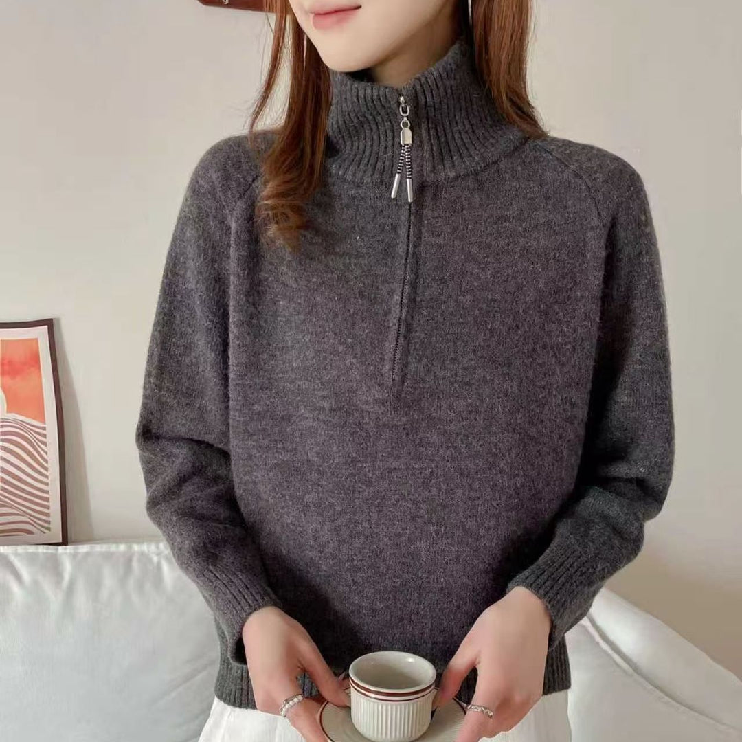 Damen Kuscheliger Pullover mit Stehkragen Drune