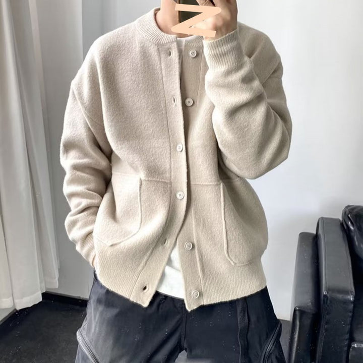 Damen Bequemer Cardigan mit Knopfleiste und Taschen Drune