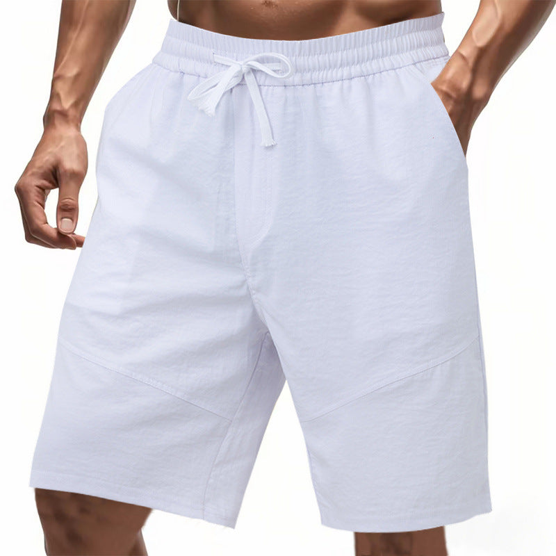 Herren nan knielange Leinenmix-Shorts mit elastischem Kordelzugbund und seitlichen Schubtaschen Drune