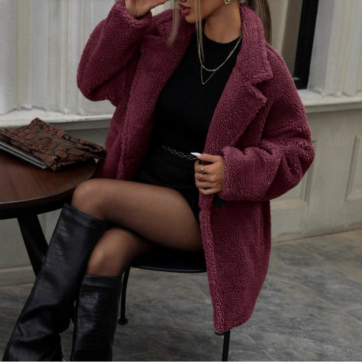 Damen Kuschel-Jacke aus Teddy-Material Drune