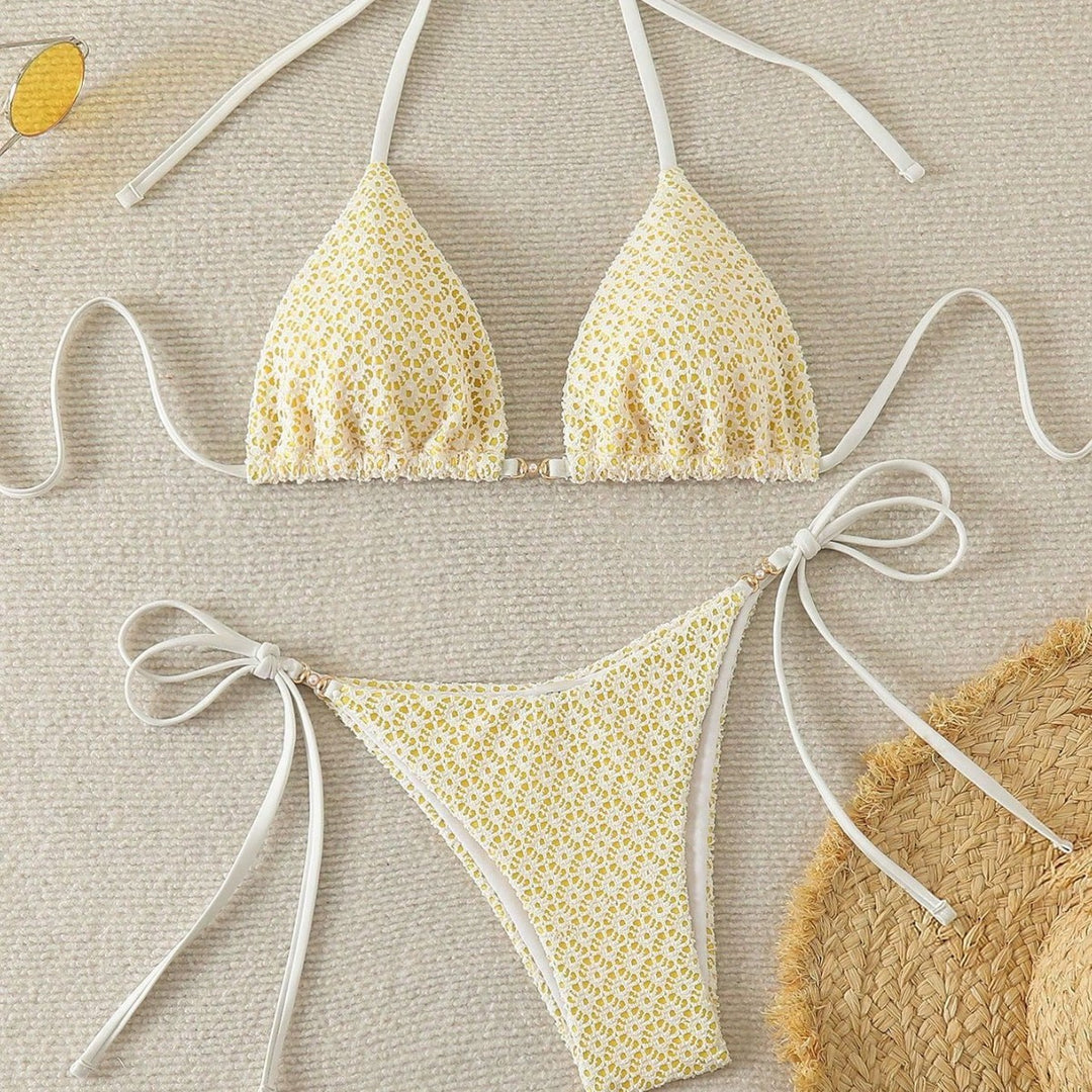 Damen raffinierter Bikinischnitt mit verstellbaren Bindebändern Drune