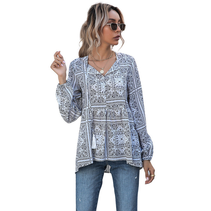 Damen Elegante Bluse mit Volantärmeln Drune