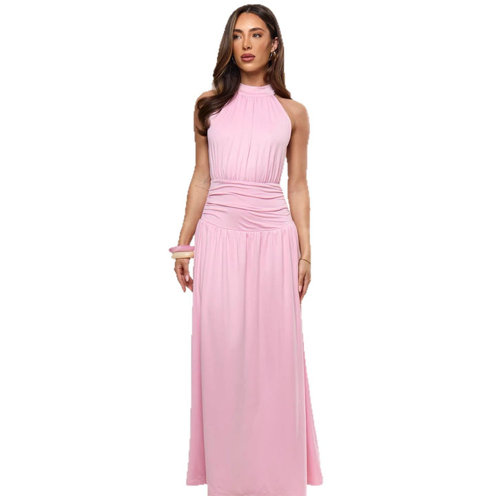 Damen Elegantes Maxikleid mit schimmerndem Stoff und hohem Schlitz Drune
