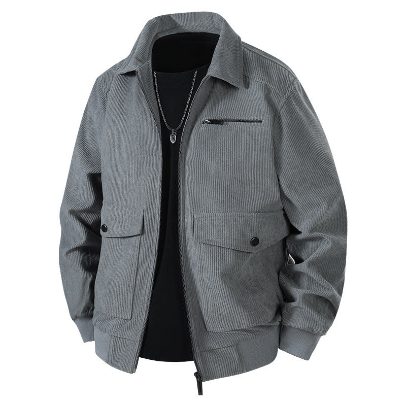 Herren Lässige Cordjacke mit praktischen Taschen Drune