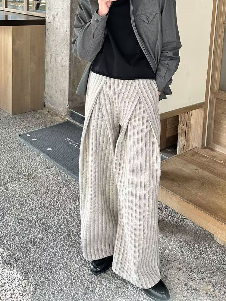 Damen Weitgeschnittene Hochtaillierte Hosen Drune