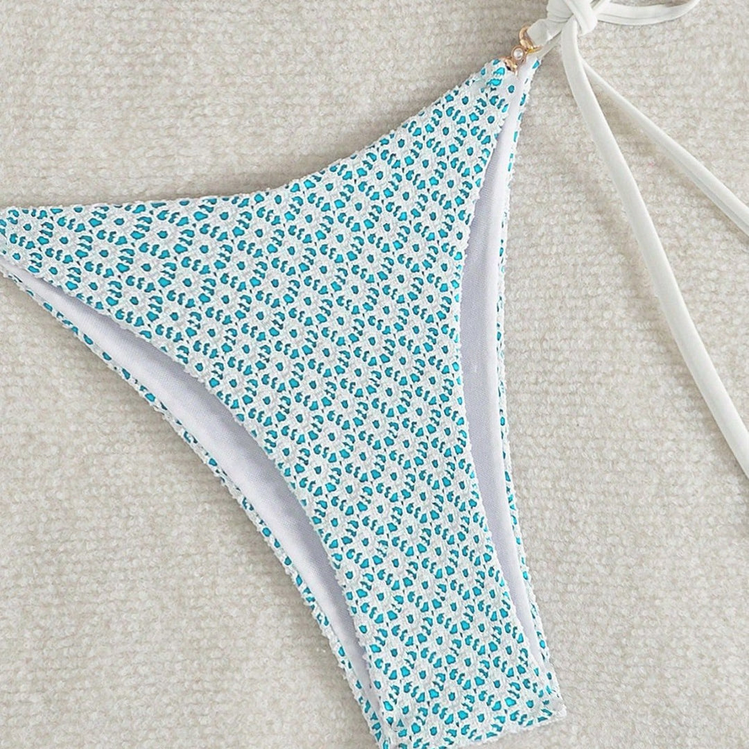 Damen Triangel-Bikini mit verspieltem Blumendruck Drune