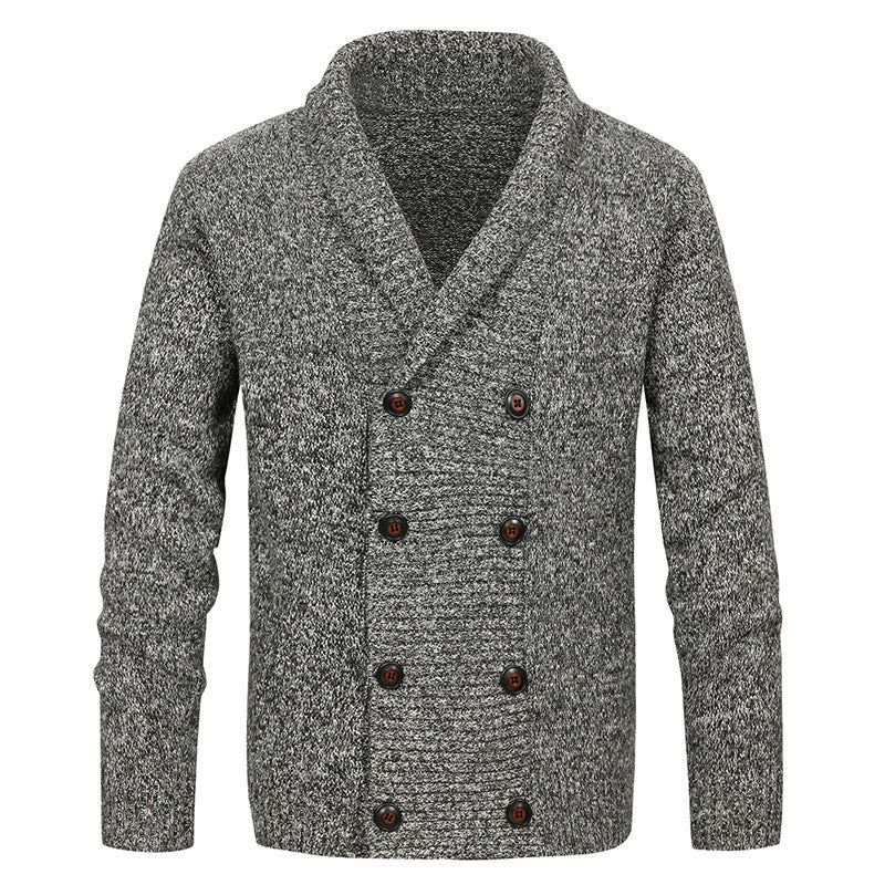Herren nan Strickjacke mit Schalkragen und doppelter Knopfleiste Drune