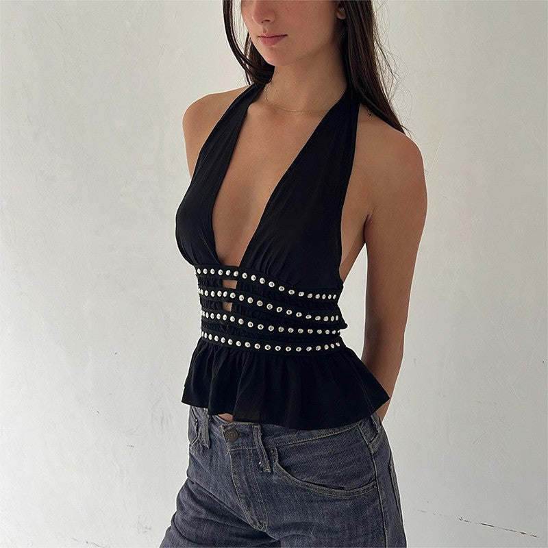 Damen Off-Shoulder Top mit zarten Spitzenakzenten Drune