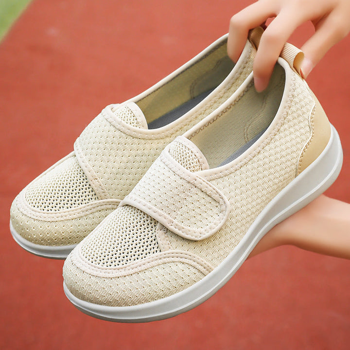 Damen Atmungsaktive Slip-On Freizeitschuhe mit verstellbarem Klettverschluss Drune