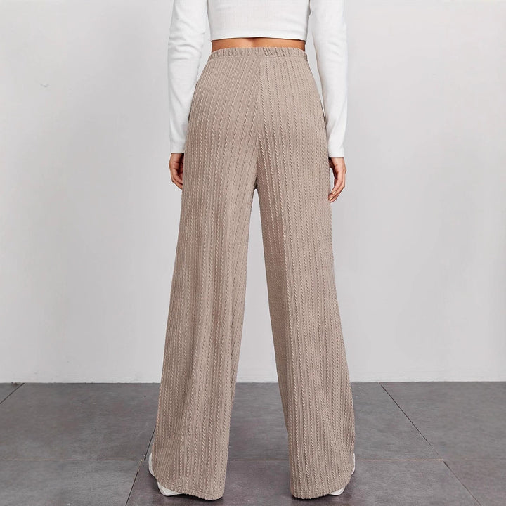 Damen Weitgeschnittene Strickhose mit raffiniertem Strukturmuster Drune