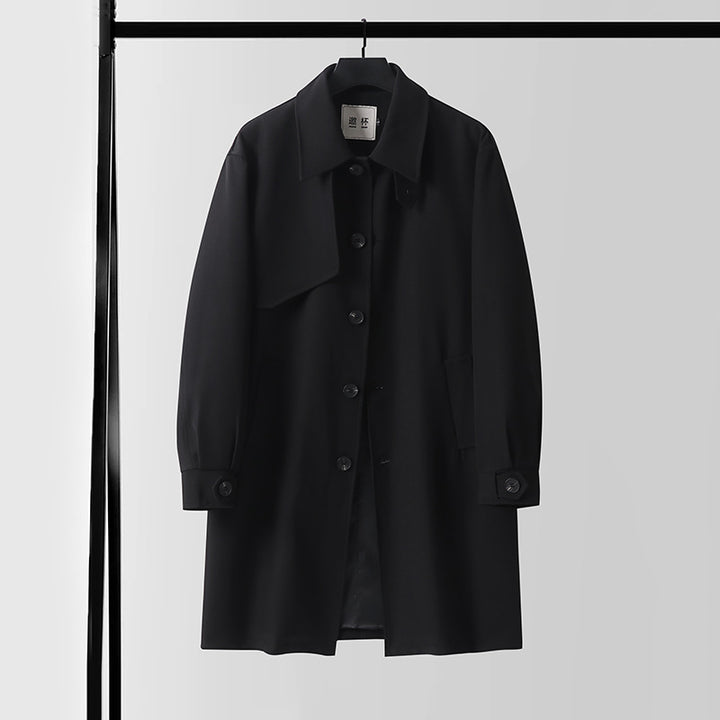 Herren Moderner wasserabweisender Trenchcoat mit verdeckter Knopfleiste und Passformoptimierung Drune