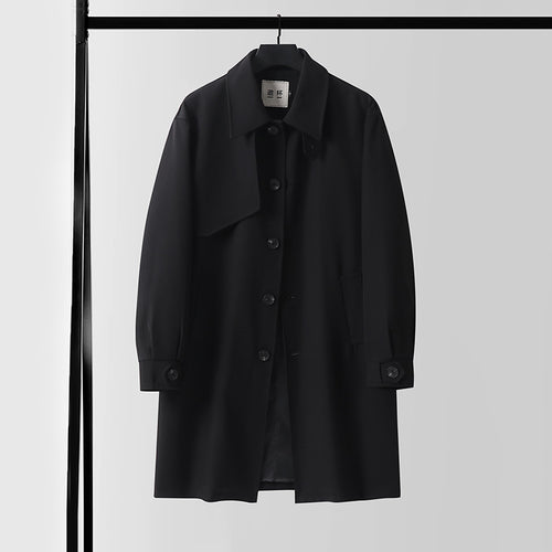 Herren Moderner wasserabweisender Trenchcoat mit verdeckter Knopfleiste und Passformoptimierung Drune