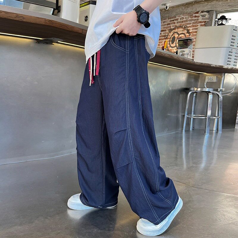 Unisex weite Denim-Hose mit elastischem Bund Drune