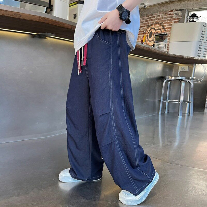 Unisex weite Denim-Hose mit elastischem Bund Drune
