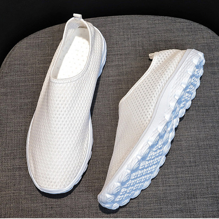 Damen Verspielte Slip-On Sneakers mit medizinischem Cartoon-Print, atmungsaktivem Mesh und gepolsterter Memory-Sohle Drune