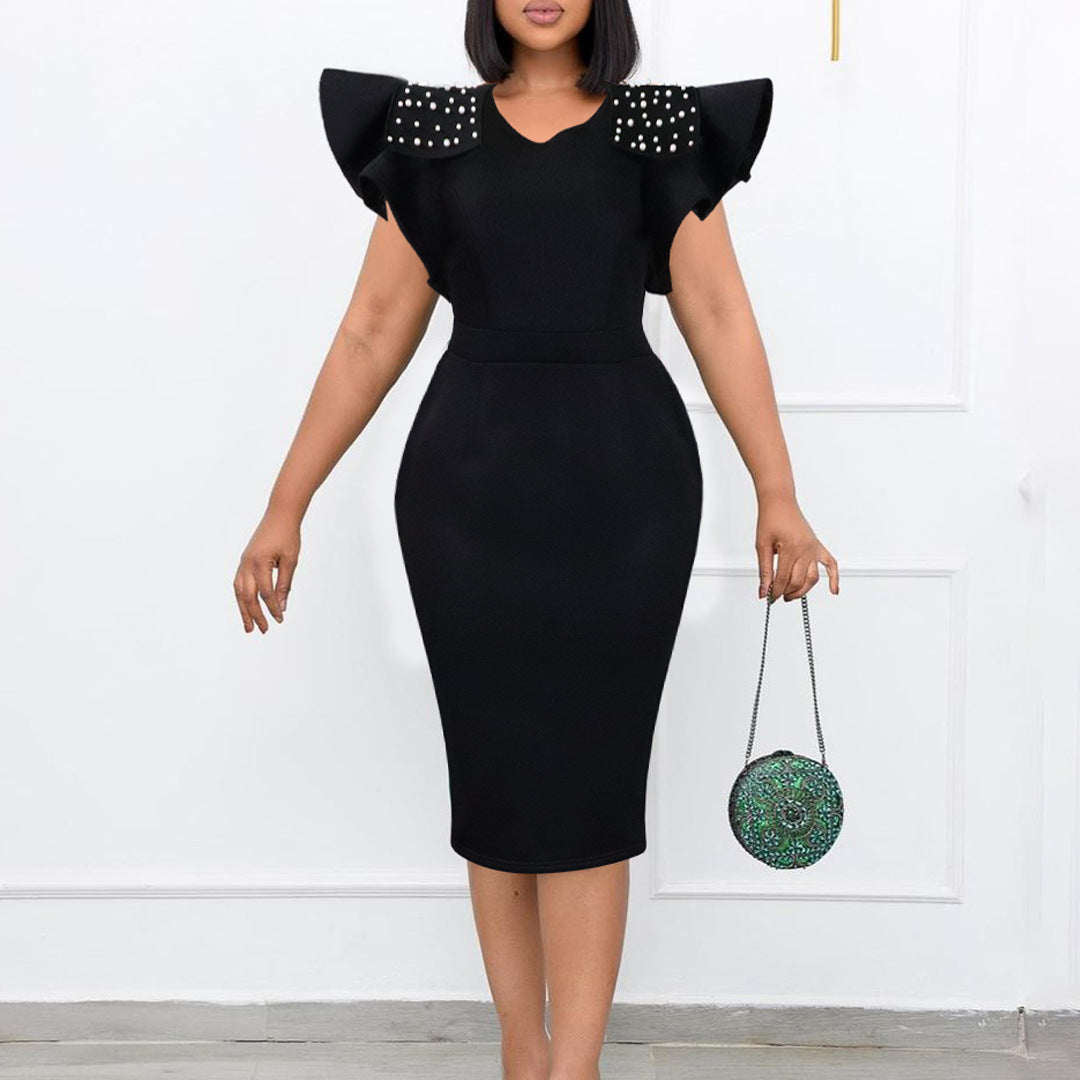 Damen Abendkleid mit strukturierten Rüschendetails Drune