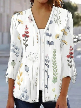 Damen Blusenshirt mit floralem Design und eleganten Rüschendetails Drune