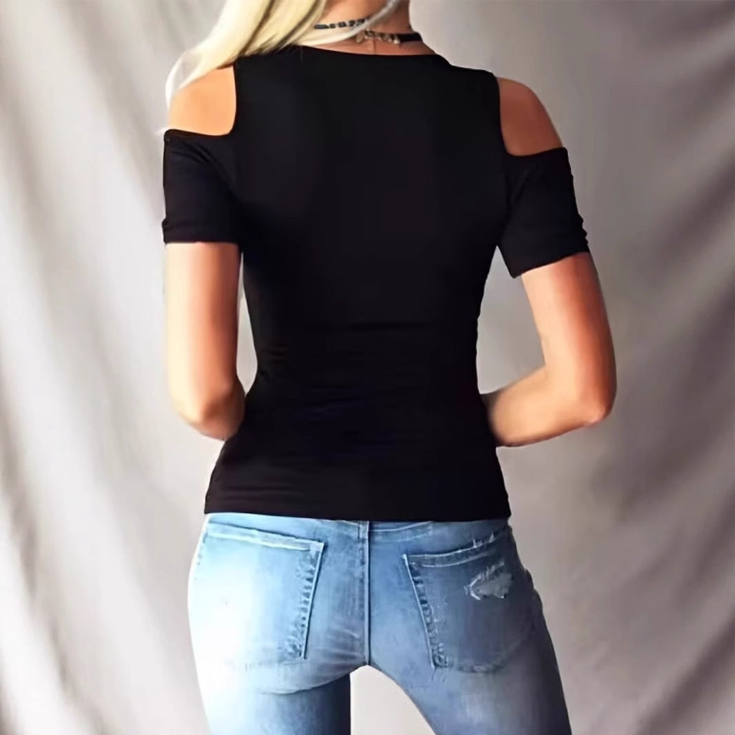 Damen Cold Shoulder Schnürtop Drune