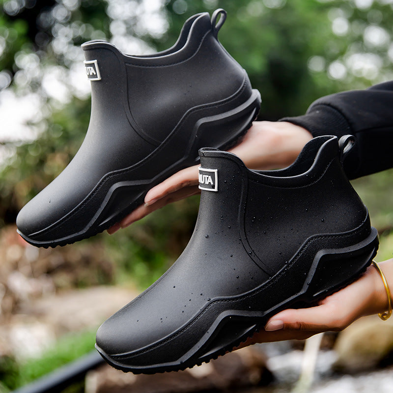 Damen wasserdichte Kurzstiefel mit faltbarem Manschettenkragen Drune