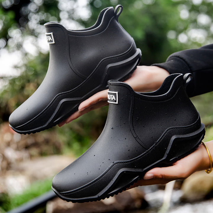 Damen wasserdichte Kurzstiefel mit faltbarem Manschettenkragen Drune
