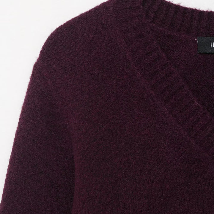 Damen V-Ausschnitt Strickpullover Drune