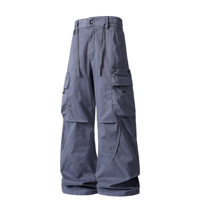 Herren weite Cargo-Hose im Baggy‑Schnitt mit Utility‑Taschen und Kordelbund Drune