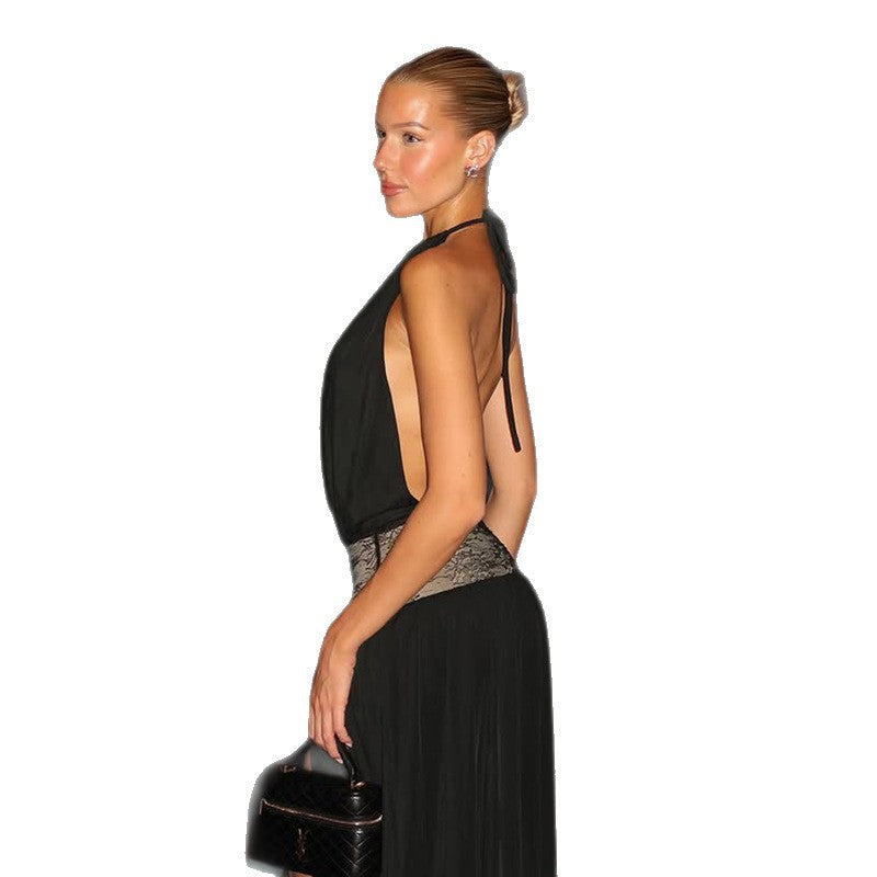 Damen Sommerliches Maxikleid mit Spitzenakzenten Drune