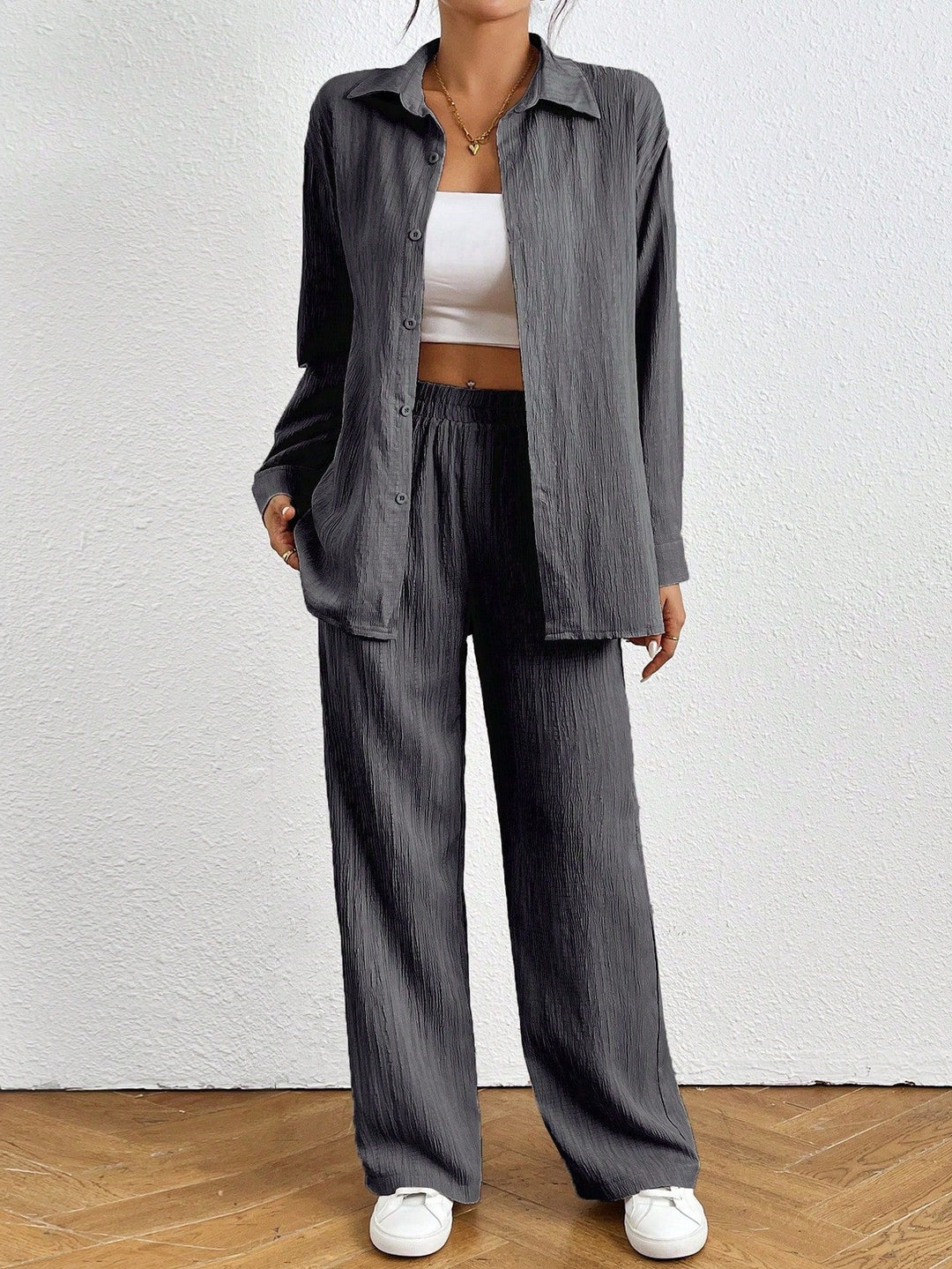 Damen Leichtes und luftiges Zweiteiler-Set mit strukturiertem Design Drune