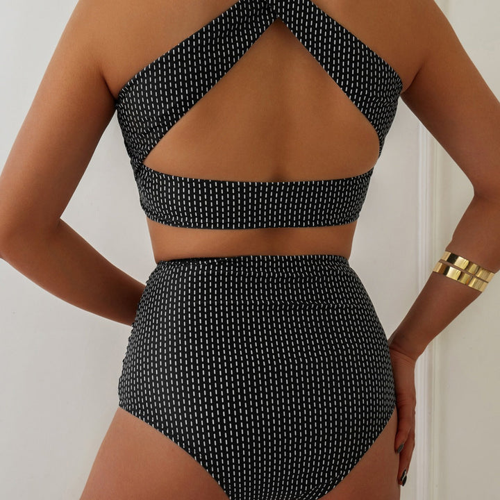 Damen Bikiniset mit hoch geschnittenen Unterteilen und Raffung Drune