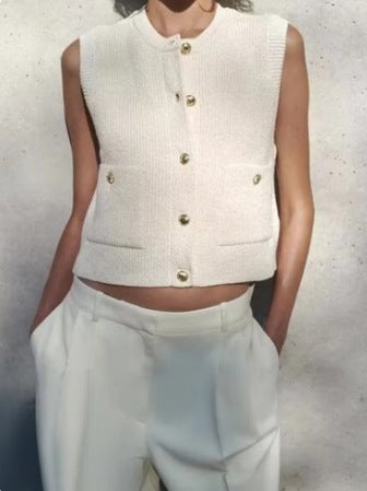 Damen Strickjacke mit Knopfdetails und dekorativen Taschen Drune