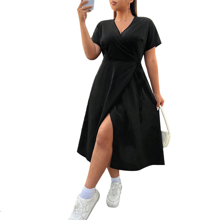 Damen Wickelkleid mit elegantem Schlitz und taillierter Silhouette Drune