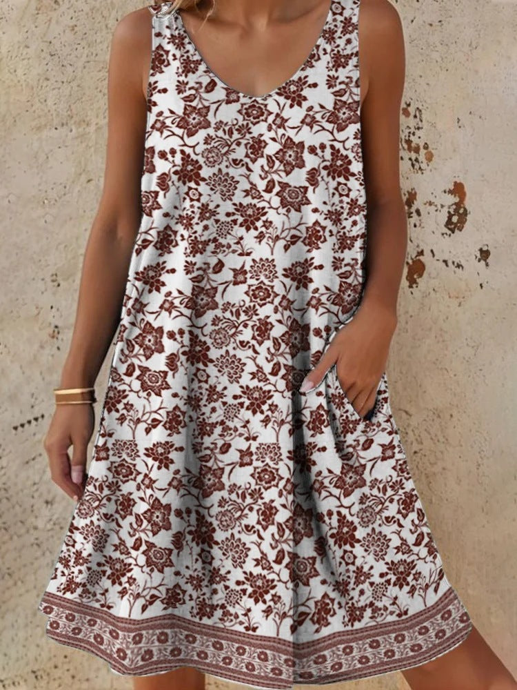 Damen Freizeitkleid mit lässigem Schnitt und floralem Design Drune