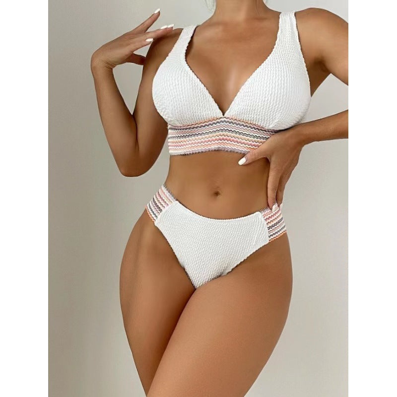Damen Komfortabler Triangel-Bikini mit trendy elastischem Bund Drune