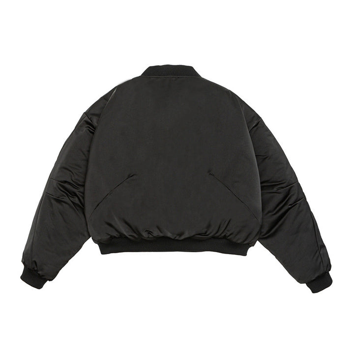 Unisex Kurz geschnittener Boxy-Puffer-Bomber mit minimalistischer Frontblende Drune