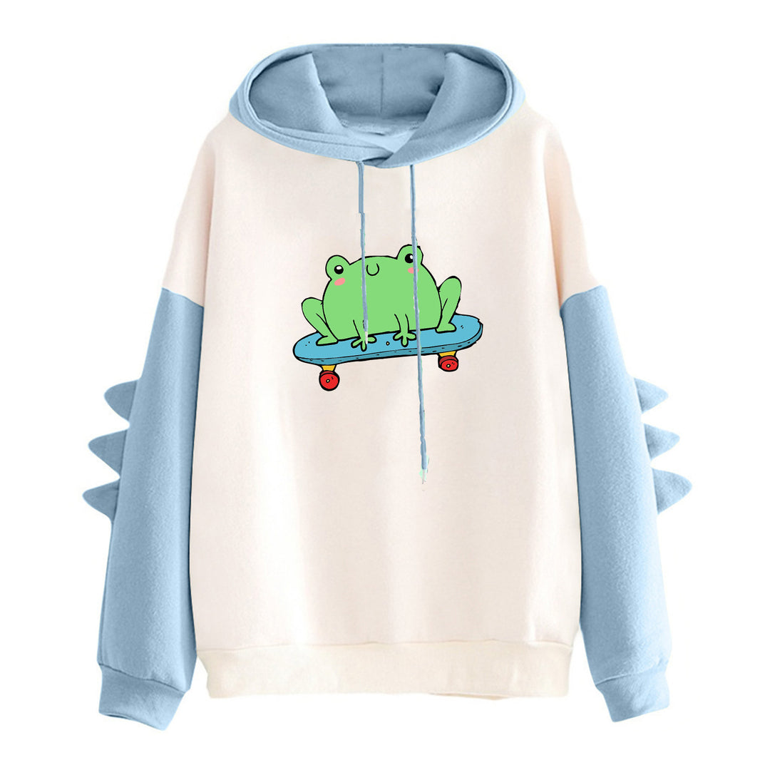 Damen hoodie mit coolem Froschmotiv Drune