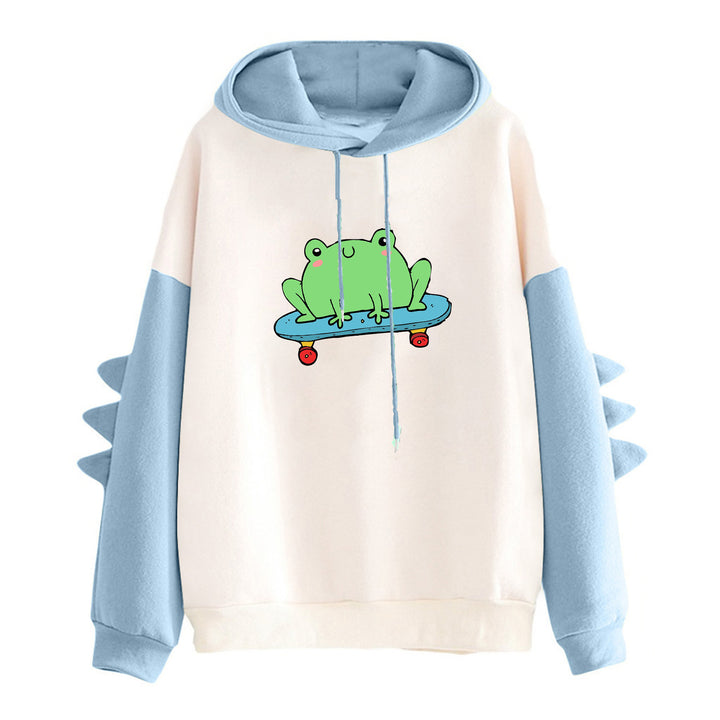 Damen hoodie mit coolem Froschmotiv Drune