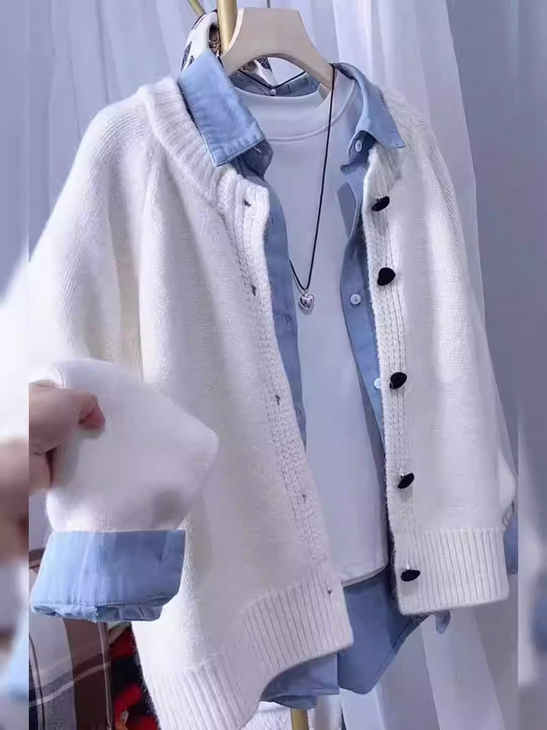 Damen Kuschelige Strickjacke Drune