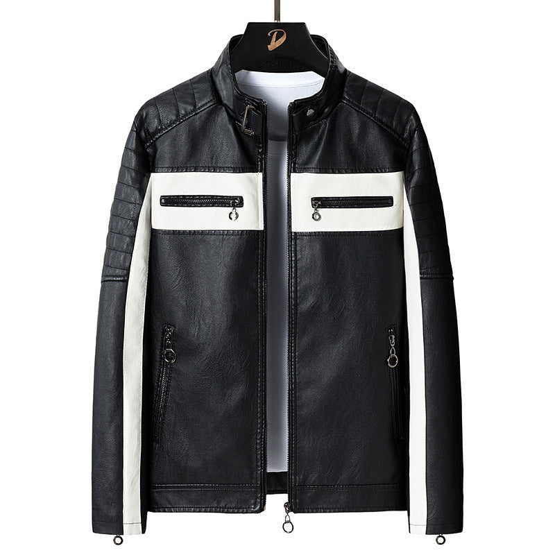 Herren Kunstlederjacke mit modischem Design Drune