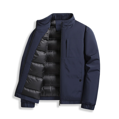 Herren thermo gefütterte Steppjacke mit Stehkragen und winddichtem Außenmaterial Drune