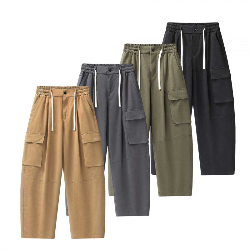 Unisex Baggy‑Cargo‑Hose mit elastischem Bund, Tunnelzug und großen Pattentaschen Drune