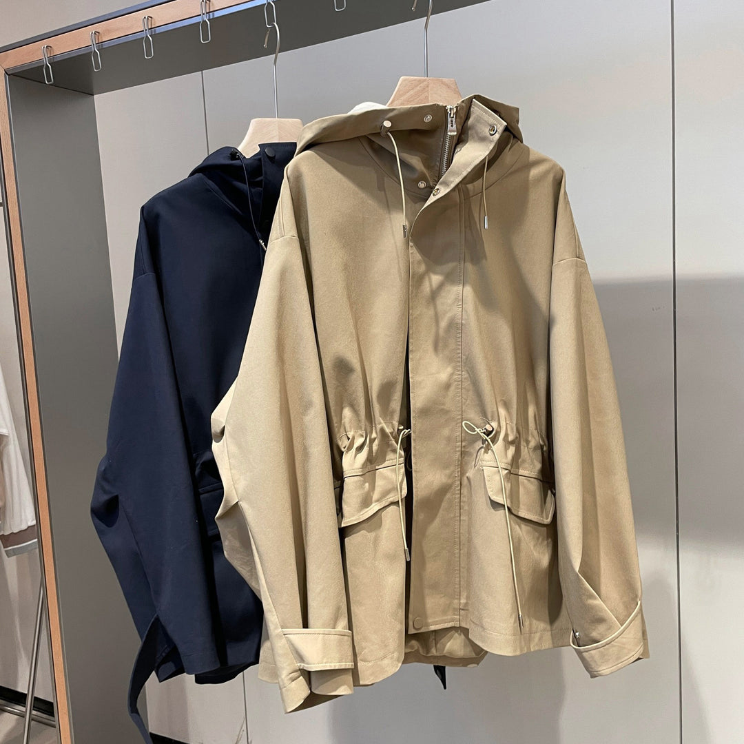Damen Moderne Utility-Jacke mit hohem Kragen Drune