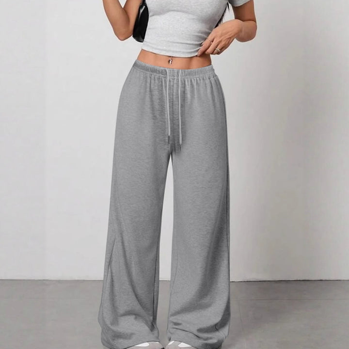 Damen Bequeme Lounge-Hose mit weitem Schnitt und elastischem Bund Drune