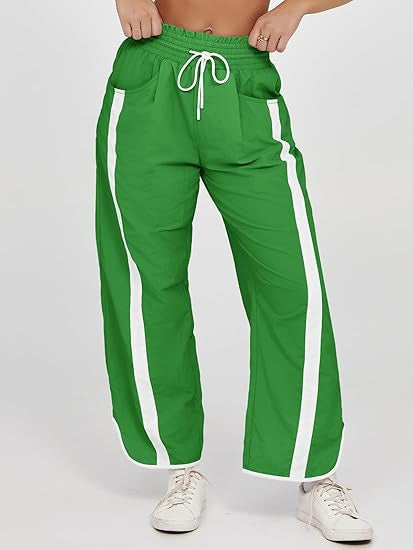 Damen nan relaxte Trackpants mit seitlichem Kontraststreifen, elastischem Smokbund und Eingrifftaschen Drune