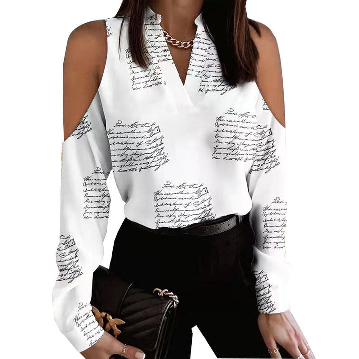 Damen Bluse mit schulterfreier Verarbeitung und floralem Druck Drune