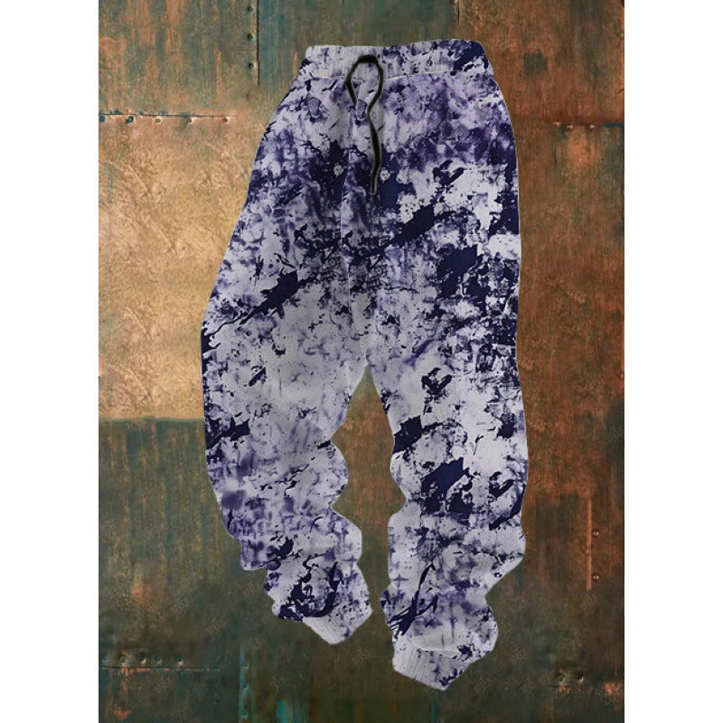 Damen Bequeme Freizeithose mit kreativem Druck Drune