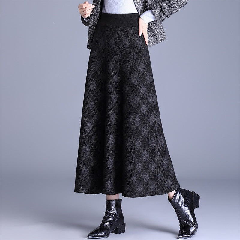 Damen Eleganter Maxirock mit geometrischem Muster Drune