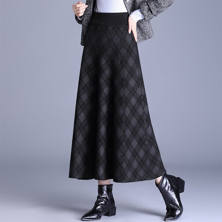 Damen Eleganter Maxirock mit geometrischem Muster Drune